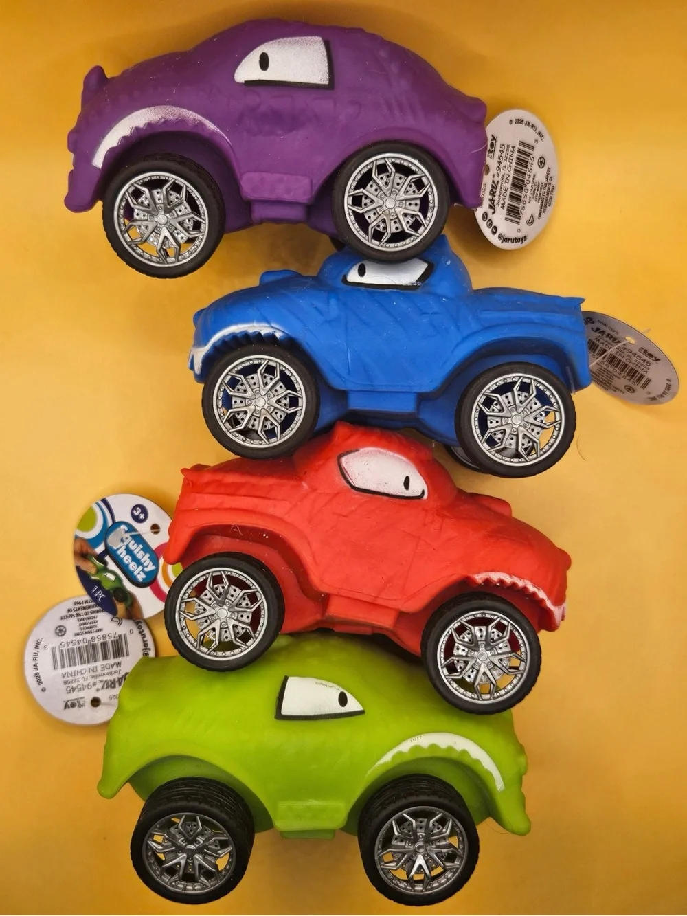 Colorful Kids Toy Car Set - Purple, Blue, Red, Green